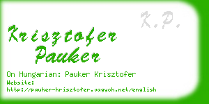 krisztofer pauker business card